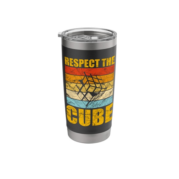 Respect The Cube Puzzle Speed Cubing Youth Vintage Math Stainless