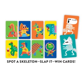 Mudpuppy Dino Slaps! – Prehistoric Version of Classic Kids Slap Jack Card Game with Wacky Illustrations of Dinosaurs for Children Ages 4 and Up, 2-4 Players