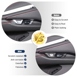 TOYCIDFG Door Inner Handle Lock Frame Cover Trim Compatible with C8 Corvette 2020-2026, Carbon Fiber Door Lock Switch Button Cover Trim Accessories (Black)