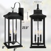 Roravilila 2-Pack 22.5” Extra Large Outdoor Wall Lights Candelabra 3-Light,