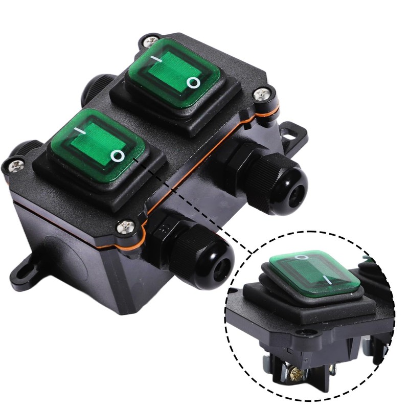 aikoolwer Inline Cord Switch DPST Toggle On Off Rocker Button