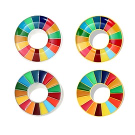 Sunruchao 17 Color United Nations Sustainable Development Goals Rainbow Brooch SDGS Enamel Pin Badge Colorful Circle Brooch Accessories Jewelry Gift, enamel