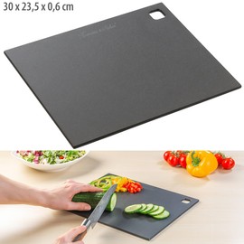 Rosenstein & Söhne Large Wooden Chopping Board: Wood Fibre Chopping Board, Dishwasher Safe, Black, 30 x 23.5 x 0.6 cm (Chopping Board Black Wood, Kitchen Products)