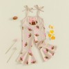 SYOKUP Toddler Baby Girl Football Outfit Bow Embroidery Spaghetti Strap