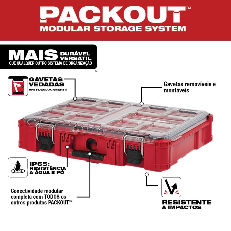 Milwaukee 48-22-8430 Packout, 10 Compartment, Small Parts Organizer