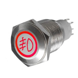 Mintice™ 16 mm Car Toggle Switch Rocker Switch Push Button 12 V Red Light Metal Fog Light