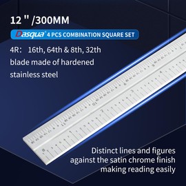 Dasqua 1012-2020 4 Piece Combination Square Set with 12" 4R Blade