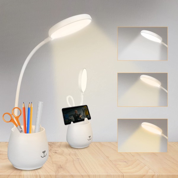 URAQT URAQT Desk Lamp, Eye-Caring LED Table Lamp with Phone