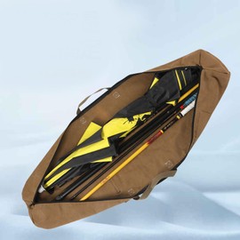 QIUPFGUT Rod Case Fishing Case Fishing Case Fishing Rod Bag with Shoulder Strap, Large Capacity Fishing Bag, Canvas, Long Fishing Bag, Yellow 1.2m, S