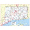 Connecticut State Wall Map Large Print Poster - Laminated