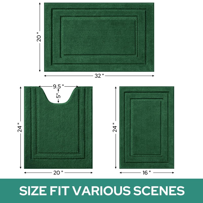 HOMEIDEAS Bathroom Rugs Sets 3 Piece, Super Soft and Absorbent