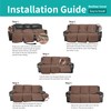 Easy-Going Brown/Beige Waterproof Recliner Sofa Cover with Pocket, 1-Piece Reversible