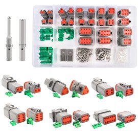 JRready Deutsch Connector Kit IP68 Waterproof - 2 3 4 6 8 12 Pin DT Connector 2 Sets with Size 16 Solid Contacts, ST6431-02 Automotive Electrical Wire Connectors for Car, Boat, Truck, Motorcycle