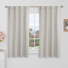BGment Blackout Curtains 48 Inches Long for Windows - 38 x 48 inch Curtains Rod Pocket and Back Tab Thermal Insulated Room Darkening Curtains for Kitchen/Cafe Room, 2 Window Panels, Natural Camel