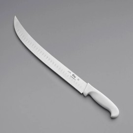 Choice Granton Edge Cimeter Knife with White Handle (select size below) - 10 Inch