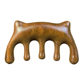 TOVINANNA Wooden Scalp Massager, Sandalwood Wooden Wide Tooth Massage Comb, Cat Ear Gua Sha Massage Comb for Stress Relax, Hair Growth and Care