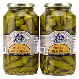 Amish Wedding Mild Pickled Okra 32 Ounces (Pack of 2)