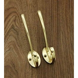 Infinity Decor Victorian Style Solid Brass 115mm Wall/Door Mounted Coat Hook for Hanging Hat, Clothes, Scarf, Key, Bag in Polished Brass- Heavy Duty with Premium Quality
