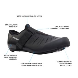 SHIMANO SH-RP101 High Performing All-Rounder Cycling Shoe, Black, 9-9.5 Women / 8-8.5 Men (EU 42)