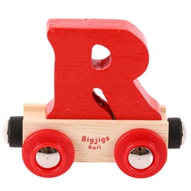 Bigjigs Rail Rail Name Letter R (Red) - Other Major Wooden Rail Brands are Compatible