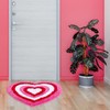 JarThenaAMCS Valentine's Day Bath Rug Red Pink Heart Shape Tufted