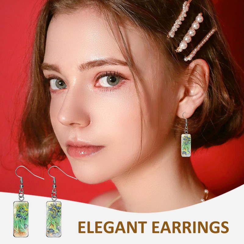 YSJCHEBS 3 Pairs Rectangular Drop Earrings, Creative Design Earrings, Vintage