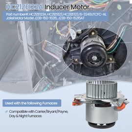 Hodflop HC21ZE123A J238-150-15215 Draft Inducer Motor Compatible with Carrier Furnace, HC21ZE123 E-xhaust Venter Motor for Bryant Payne Furnace, w/Blower Wheel and Mounting Bracket