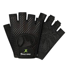 Spacepower Workout Gloves, Weight Lifting Gloves for Women&Men, Lightweight Breathable Gym Gloves for Exercise(Black, L)