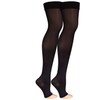 Truform Compression 20-30 mmHg Thigh High Open Toe Stockings Black,