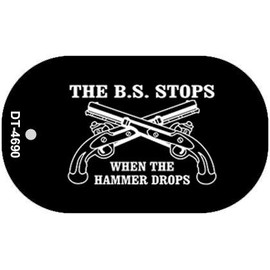 Smart Blonde The BS Stops Novelty Metal Dog Tag Necklace DT-4690