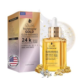 SERUM DE ORO para rostro Suero de oro de 24 quilates con 30% de platino [99% puro], suero retinol antienvejecimiento renovador con vitamina B3, CE para rellenar arrugas profundas Suero potenciador