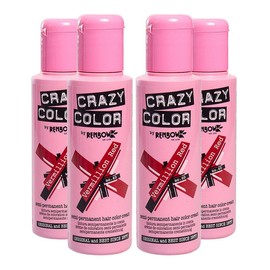 Crazy Colour Semi Permanent Hair Dye By Renbow Vermillion Red No.40 (100ml) Box of 4 by Crazy Color