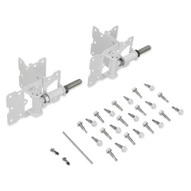 Advantage Industries Stainless-Steel Self-Closing Gate Hinge | Horizontal Adjustable | Heavy-Duty Enclosed Spring | Tight Hinge Tolerance | 3-Side Gate Attachment | Vinyl/PVC Gate (Pair) – White