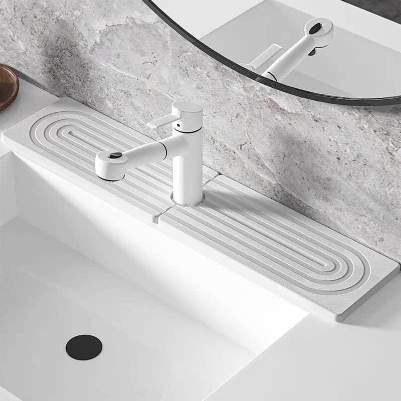 Faucet Mat for Kitchen Sink, Diatomite Fast Drying Stone Faucet