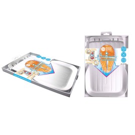 FOSA Fast Defrosting Tray - 10.3 x 6.9 Inch Aluminum Alloy with Elevated Edge & Drip Tray, Silver - for Frozen Meat, Fish, and Vegetables, Easy to Clean, Use, and Store