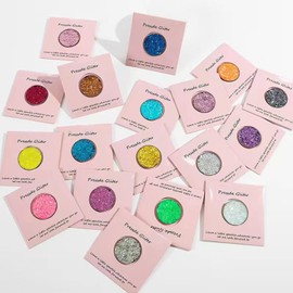 HUDABABY Glitter Eyeshadow Palette for Women - Sparkle and Shine with Sequin Infused Shades (6 Colors-A)