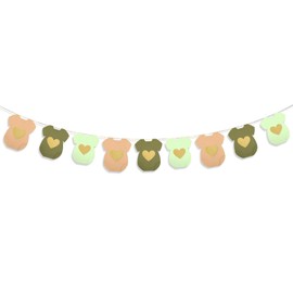 Baby Bodysuit Banner, Paper Garland for Baby Shower with 9 Piece Bodysuit Party Decoration Supplies for Gender Reveal Birthday (Green)