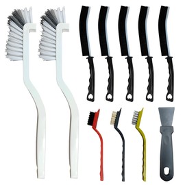 DUSCOKE 11PCS Car Cleaning Brush Set, Hard Bristle Tire Crevice Wash Brushes, Short-Handle Auto Wheel Rim Detailing Brush, Universal Car Cleaner Supplies Accessories for Interior & Exterior (Style B)