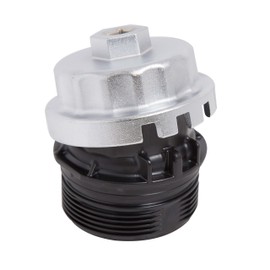 Steelman 6 and 8 Cylinder Oil Filter Housing Wrench for Toyota and Lexus, 64.5mm x 14 Flute, 3/8-inch Drive, Integrated 27mm Hex Nut