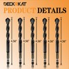 DECKRKAT 5-Piece 3/8" Carbide Masonry Drill Bits for Concrete, Brick,