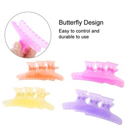 12Pcs/set Butterfly Holding Hair Clip, Hair Section Claw Clamps Hairdressing Tool Butterfly Holding Hair Claw for Barbershop or Home Use (02)
