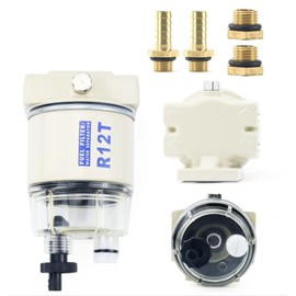 R12T Fuel Filter Water Separator Complete Kit Boat Marine Rotation Fuel Filter fits for Speedboats, Tankers, and Fuel Trucks Diesel and Gasoline Engine Replaces S3240 120AT NPT ZG1/4-19