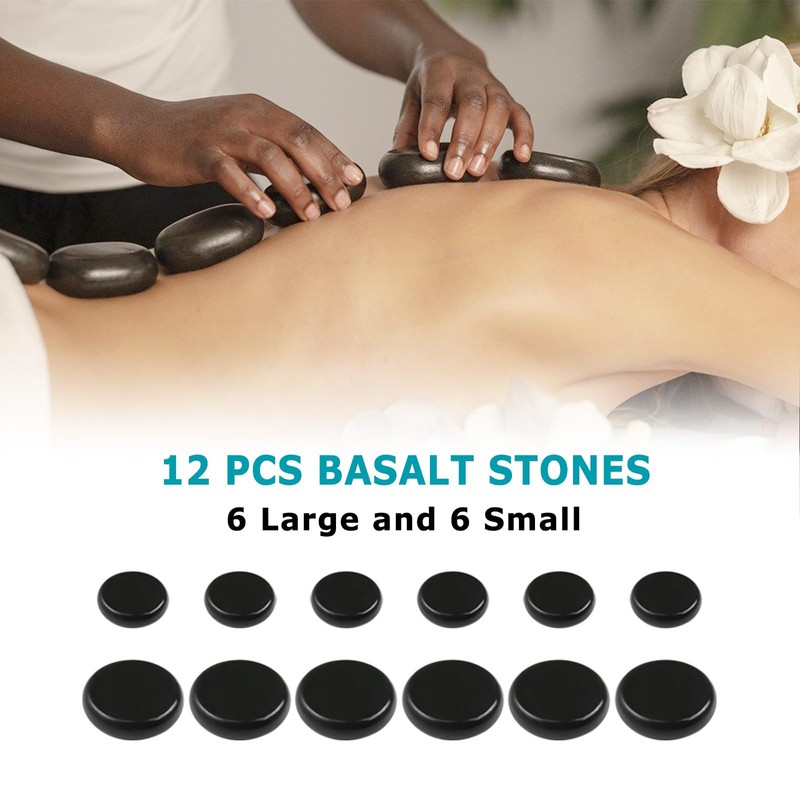 Goodtar Portable Hot Massage Stone Warmer Set with 12 PCS