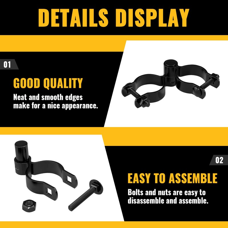 VIVIDA 1-3/8" Black Gate Hinge Kit for Chain Link Fence