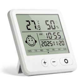 Uten Termometro e igrometro digitale per interni, 3,94 in ampio schermo, Utilizzato per misurare la temperatura e l'umidità interna, con calendario e ora, Adatto per spazi interni come case e uffici