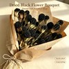 30Pcs Natural Black Dried Craspedia Billy Balls, Boho Dried Thistle