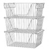 Slideep Large Stackable Storage Baskets Cabinet Organizer Sturdy Metal Wire