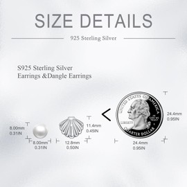 POPLYKE Pearl Earrings Sterling Silver Shell Earrings Jewelry Women Gifts