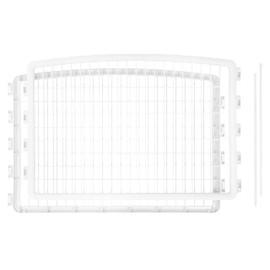 IRIS USA 24" 2-Panel Add-On Panels Pet Dog Puppy Playpen, Foldable, Customizable, White