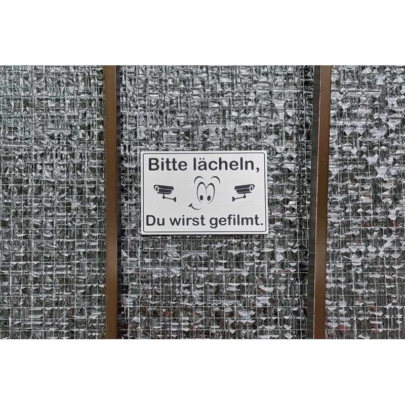 Sign Camera Surveillance Please Smile 15 x 10 cm Engraved